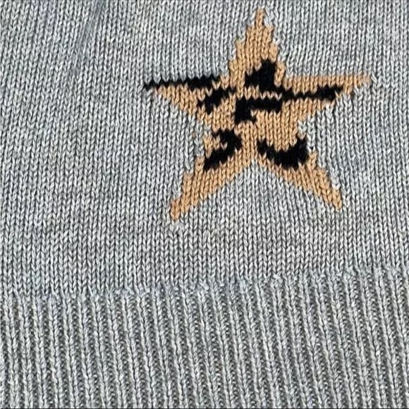 NWOT Rails Perci  SweaterHeather Grey Animal Stars Leopard Size S $198 - Picture 5 of 5